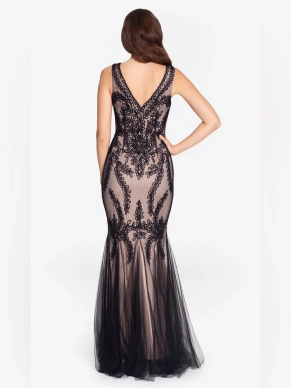 Cachet Embroidered Tulle Mermaid Gown-Size 8-NWOT - Picture 3 of 16